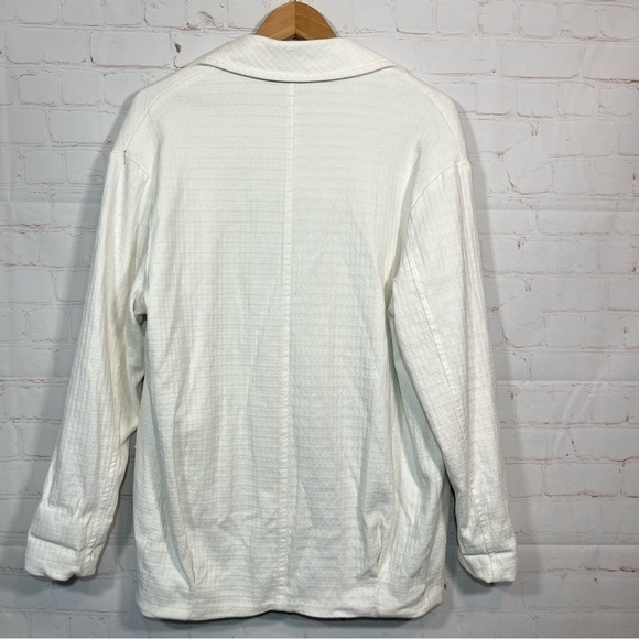 Free People Blazer Womens Size Small White Oversized Slouchy Textured Pockets - Picture 10 of 15